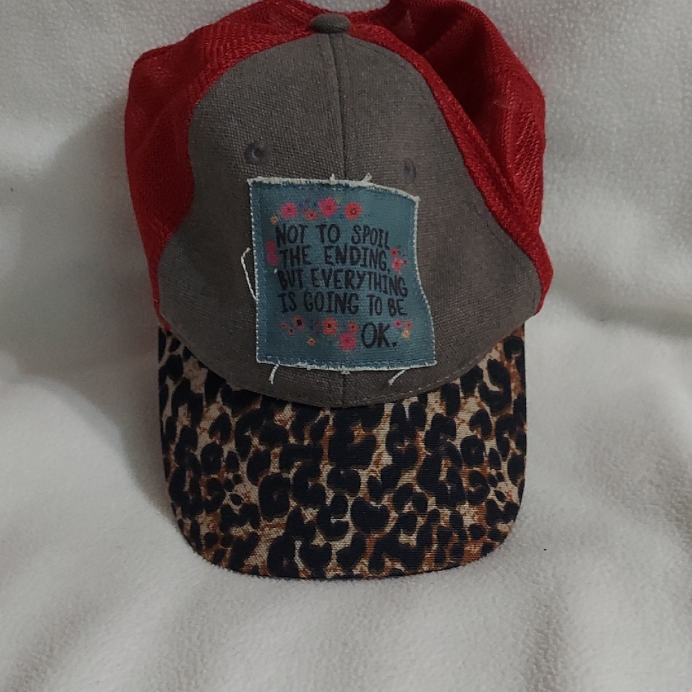 Red and Leopard Print Kids Cap